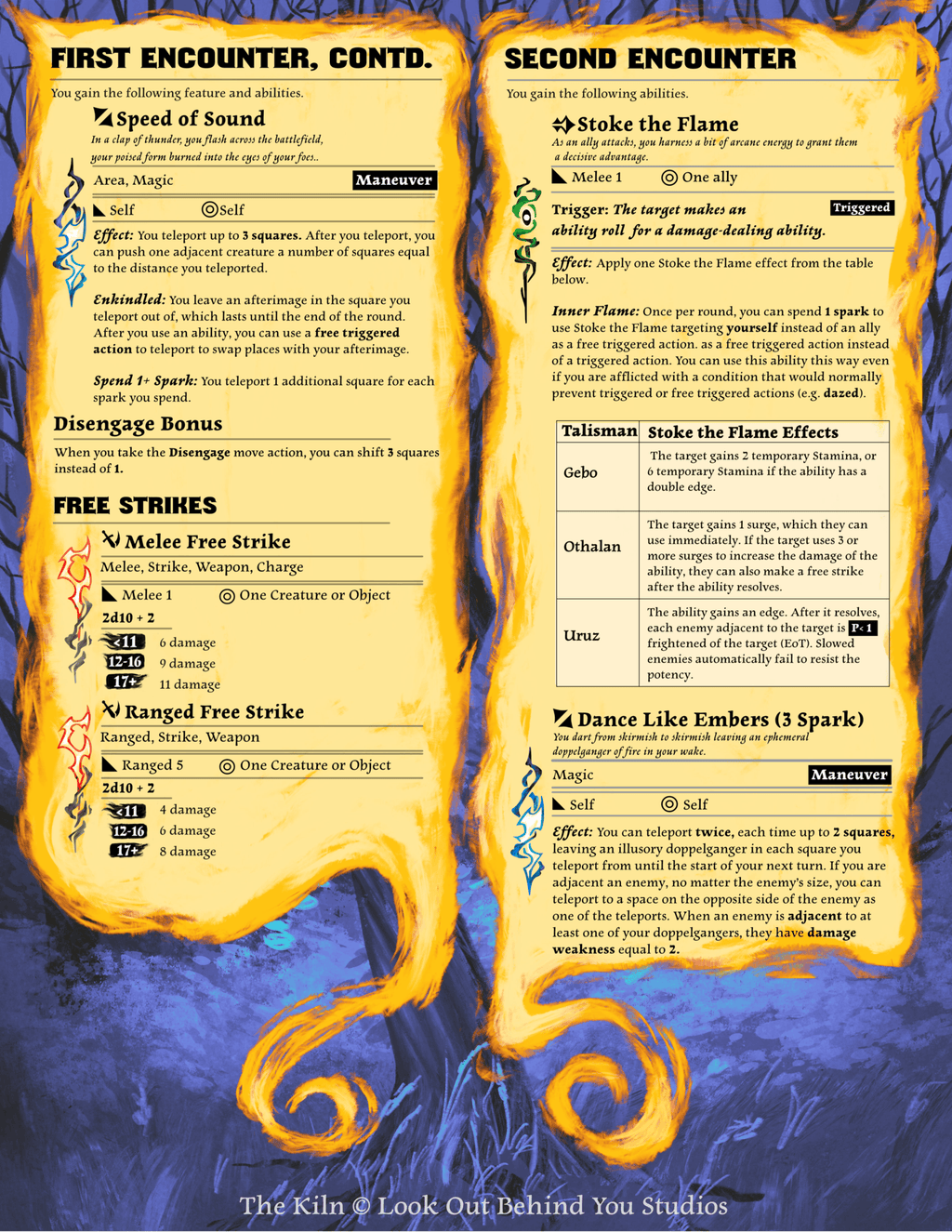 The Kiln Class Pregens Pack (Free PDFs)