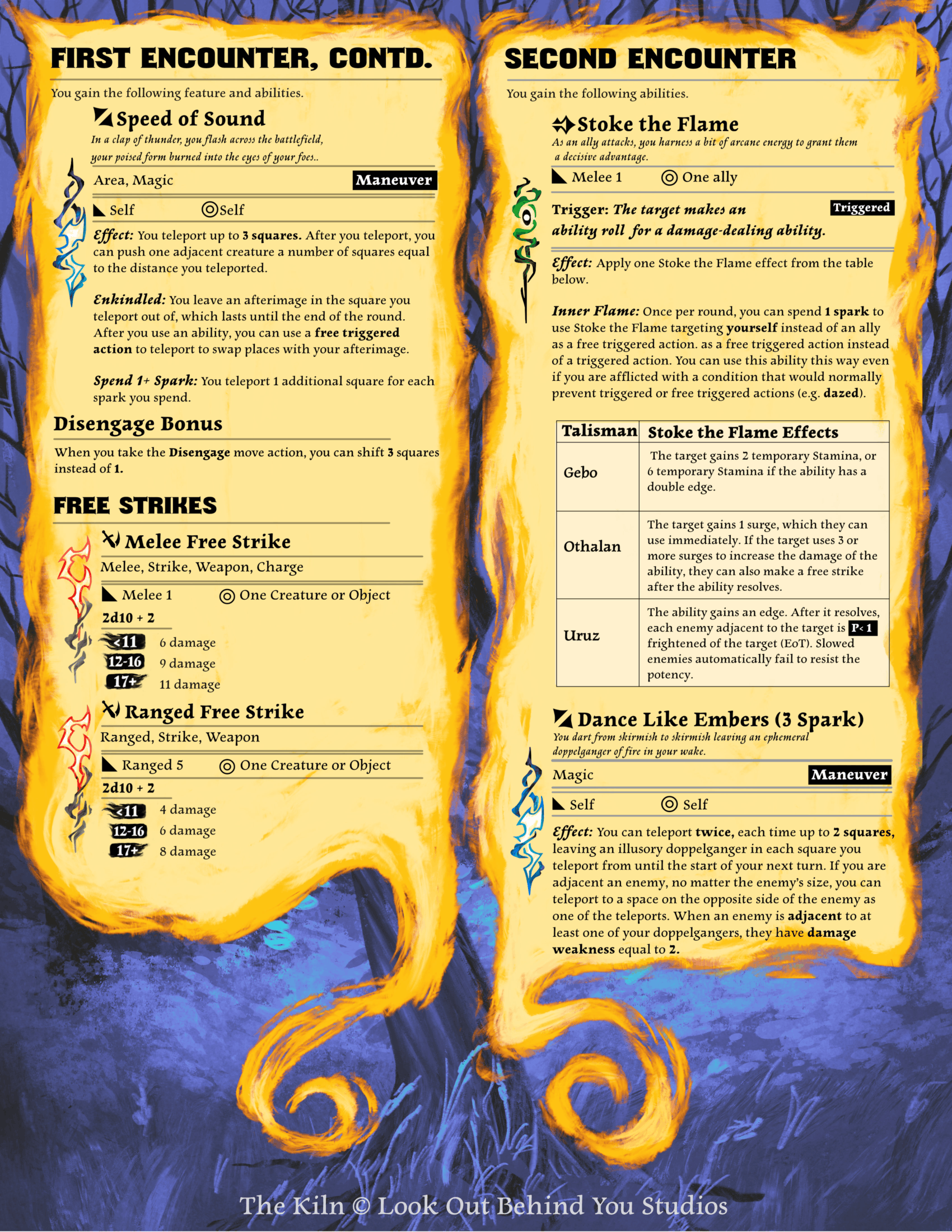 The Kiln Class Pregens Pack (Free PDFs)
